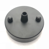 Нажмите для увеличения Потолочная пластина с крепежом, цвет черный (цанговый зажим планка, крепеж сбоку) диаметр 95 мм